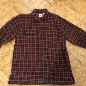 90s vintage GAP boyfriend plaid wool over shirt